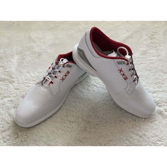 Men’s Size 10.5 Jordan ADG 5White Fire Red FQ7874-101 Golf Shoes